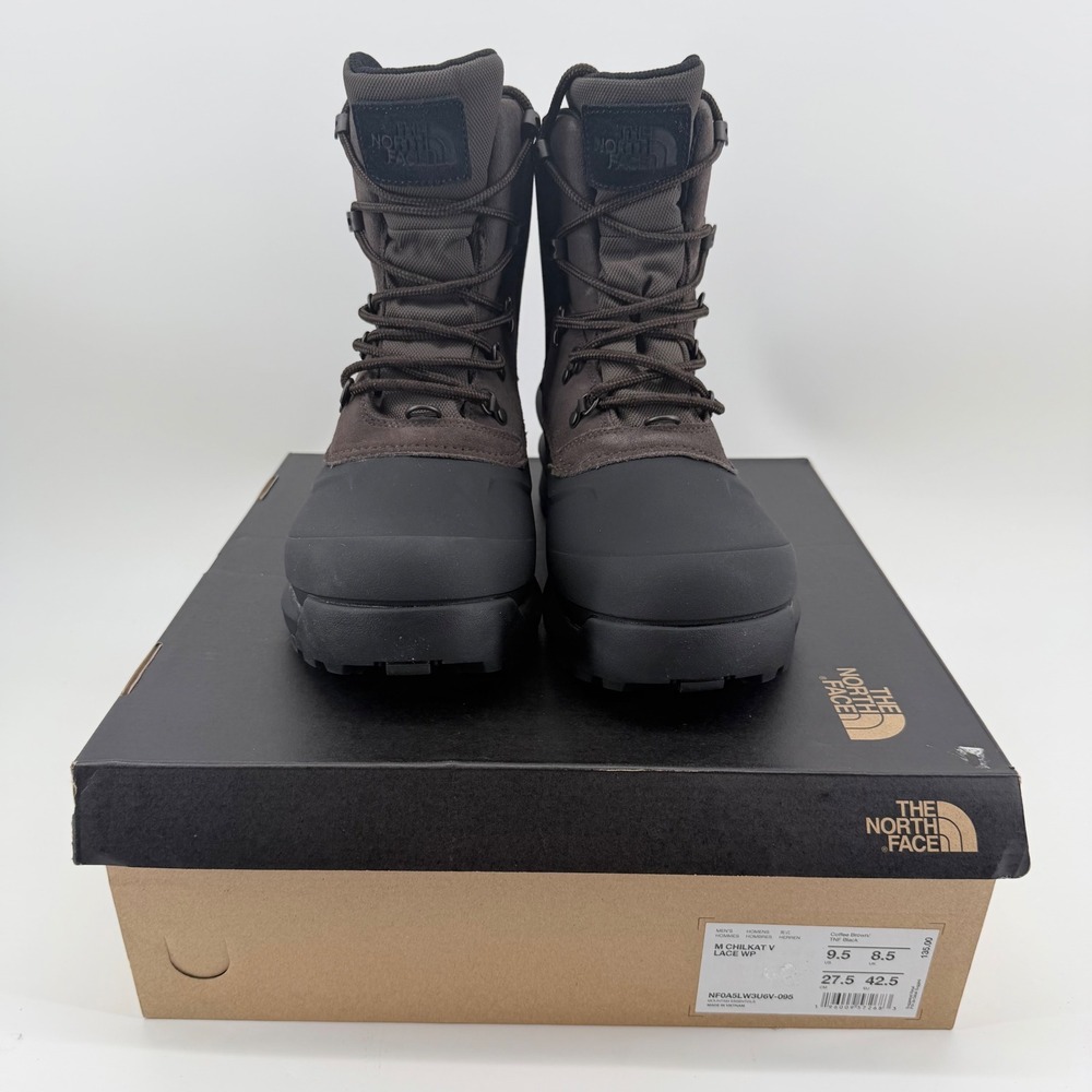 The North Face Mens Chilkat V Lace WP Boots 9.5 Coffee Brown Black Winter New